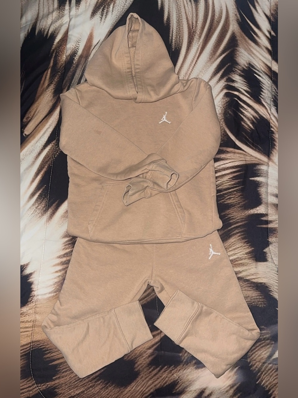 Jordan Beige/Tan Pullover Hoodie & Jogger Set